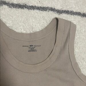 Brandy Melville Beige Ribbed Tank Top